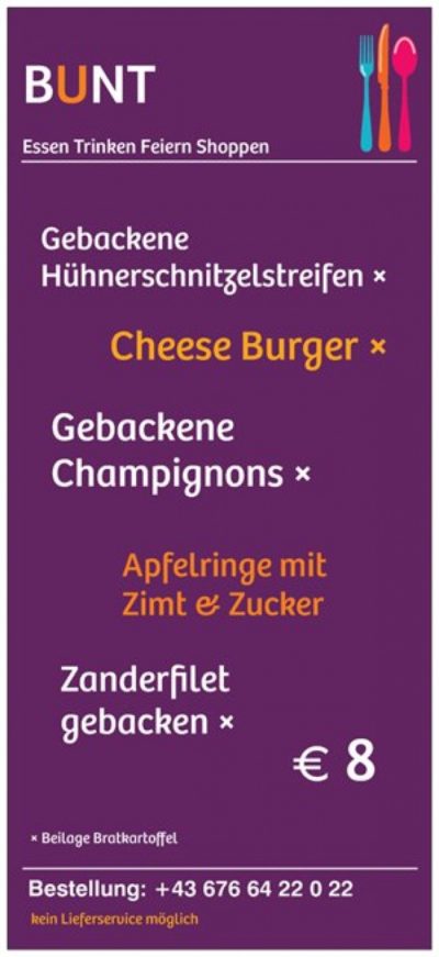 Takeaway Essen bestellen – Restaurant Bunt Wien
